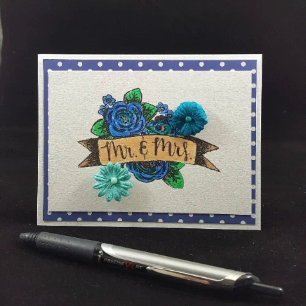 Mr. & Mrs. Note Card with Envelope, Blue Mr. and Mrs.‎ Note Card